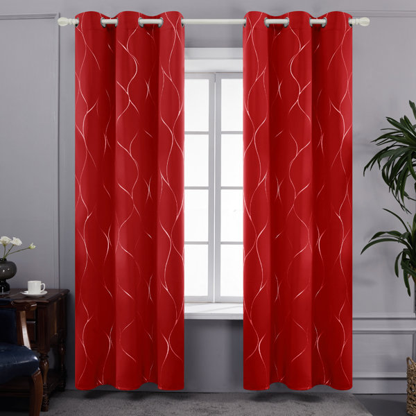 Red and turquoise clearance curtains